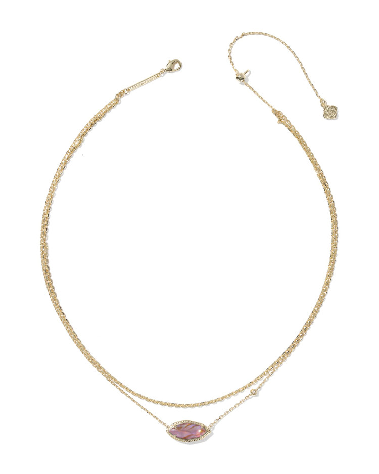 Ophelia Multi Strand Neckace Gold Light Mauve Illusion