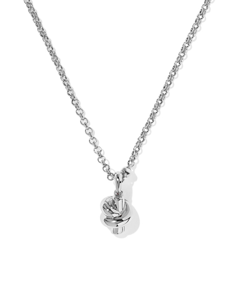 Parker Knot Pendant Necklace Rhodium Metal