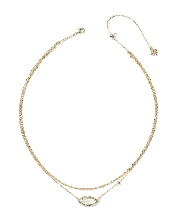 Ophelia Multi Strand Necklace Gold Iridescent Abalone