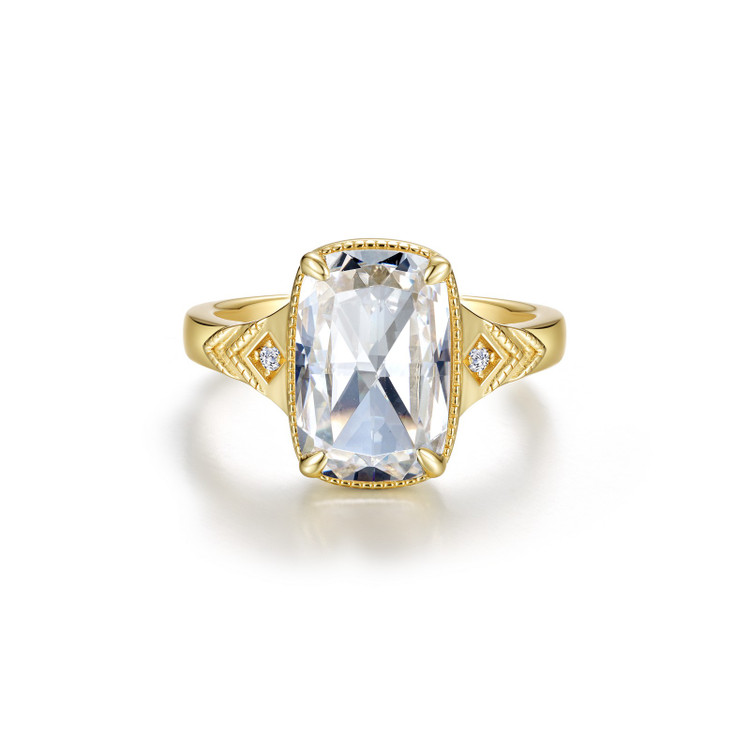 5.65cttw Grande Vintage Rose-Cut Cushion Ring Size 7