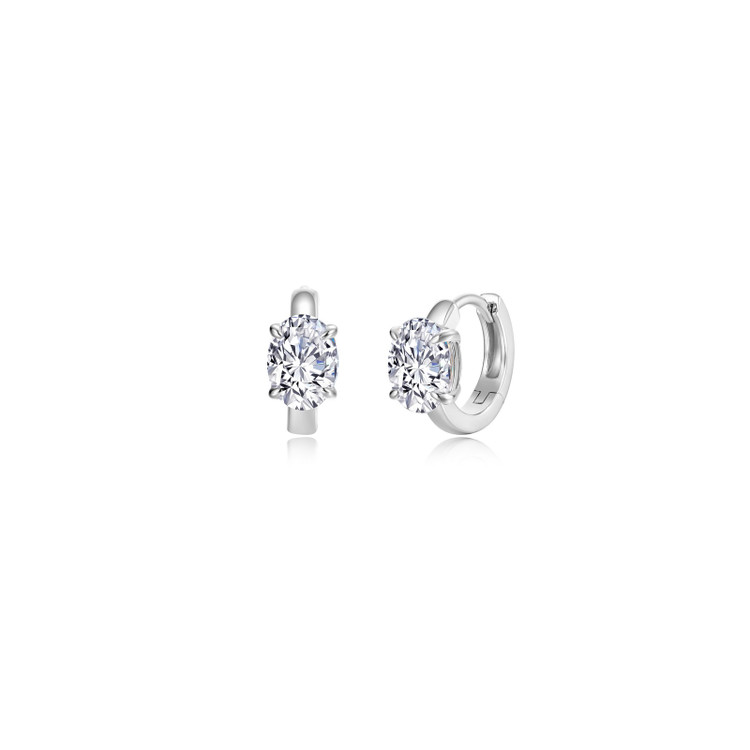 2.42cttw The Oval Solitaire Floating Cut Huggie