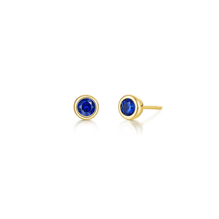 September Birthstone Bezel Stud Earrings