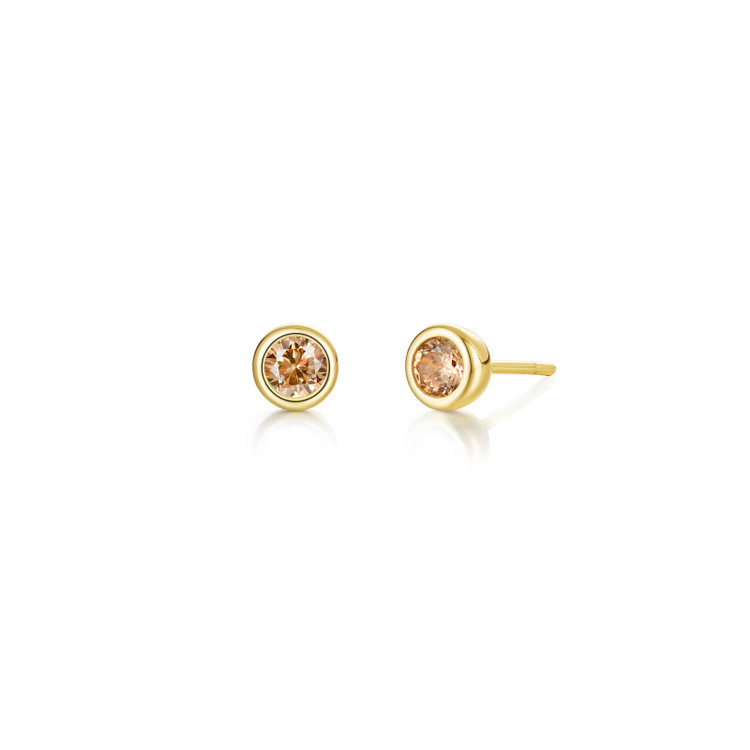 November Birthstone Bezel Stud Earrings