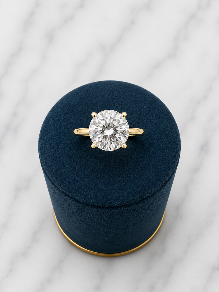 3.16cttw Lab Grown Round Solitaire Engagement Ring-14KY