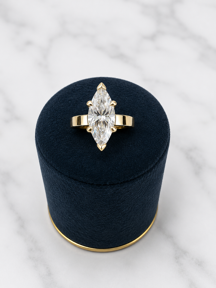 3.09cttw Lab Grown Marquise Solitaire Engagement Ring-14KY