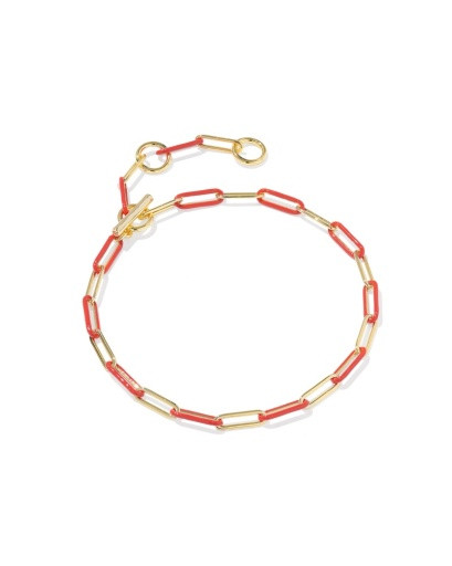 Courtney Enamel Link And Chain Bracelet