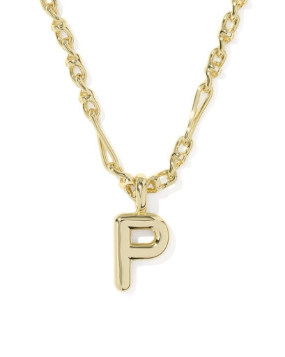 Bubble Letter P Short Pendant Necklace