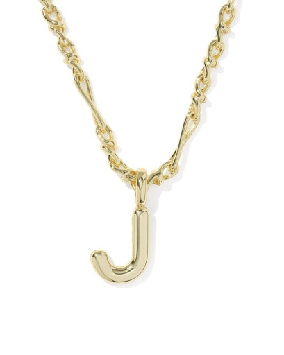 Bubble Letter J Short Pendant Necklace