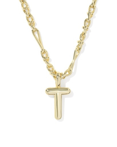 Bubble Letter T Short Pendant Necklace