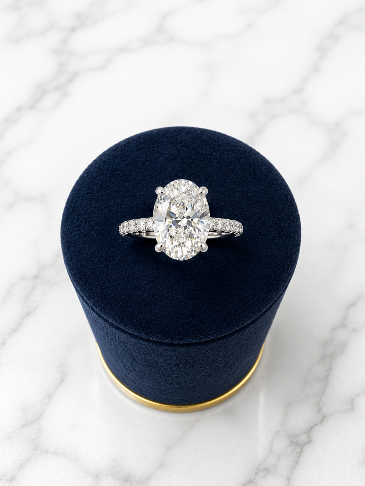 2.32cttw Lab Grown Oval Engagement Ring-14KW