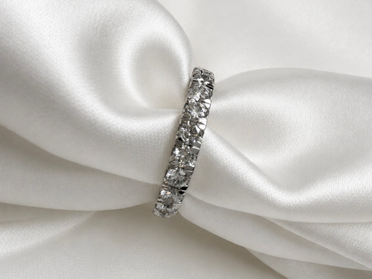 .75cttw Lab Grown Straight Prong Diamond Band-14KW