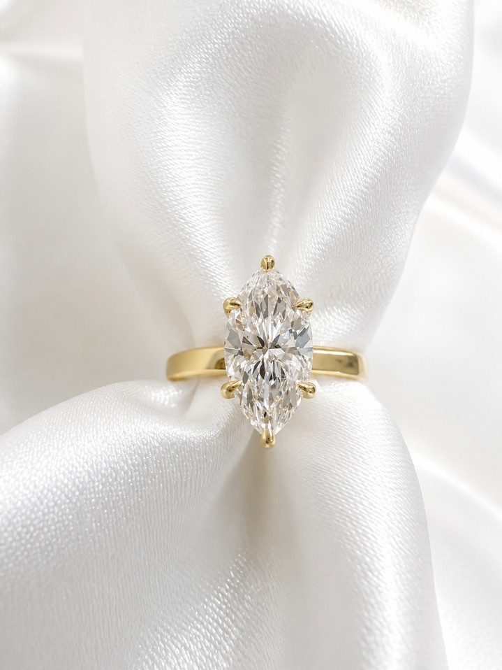 2.18cttw Lab Grown Marquise Solitaire Engagement Ring-14KY