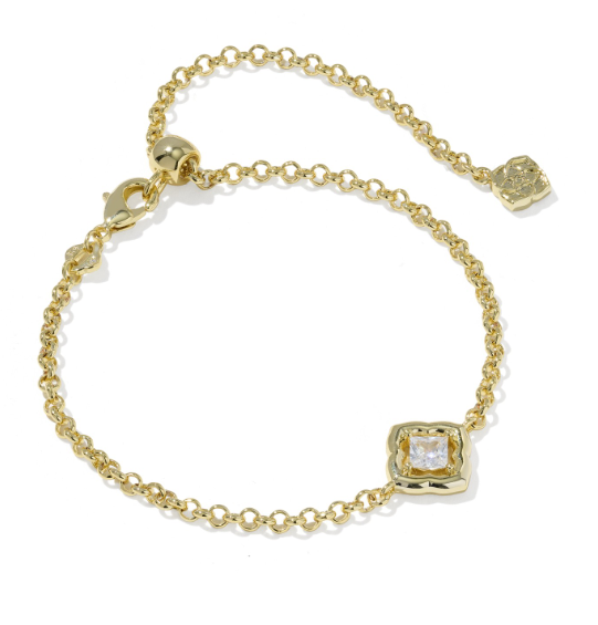 Mallory Crystal Delicate Bracelet - Gold Tone/White CZ