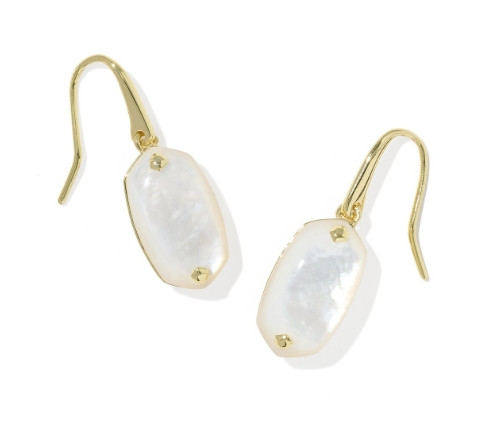 Lee Riveted Drop Earring Gold Tone/Ivory Mother of Pearl