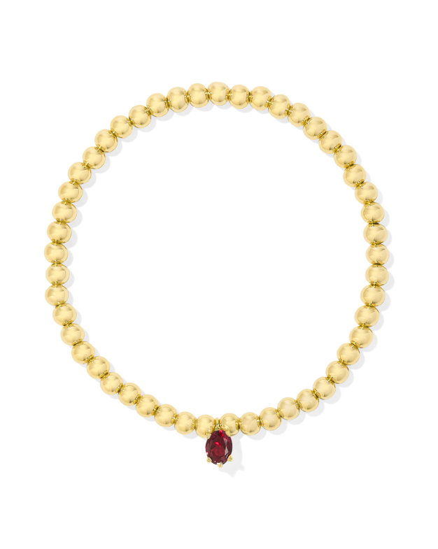 Cailin Stretch Bracelet Gold Tone - Red Crystal