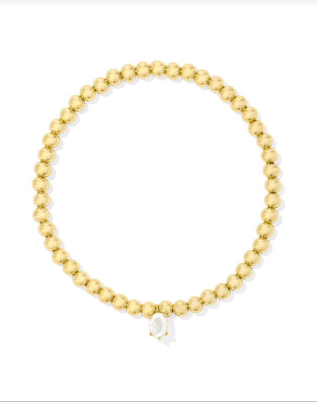 Cailin Stretch Bracelet Gold Tone - Ivory Mother of Pearl