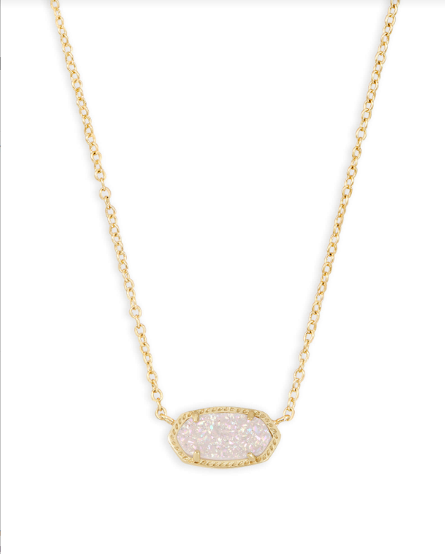 Elisa Necklace Gold Tone - Iridescent Drusy