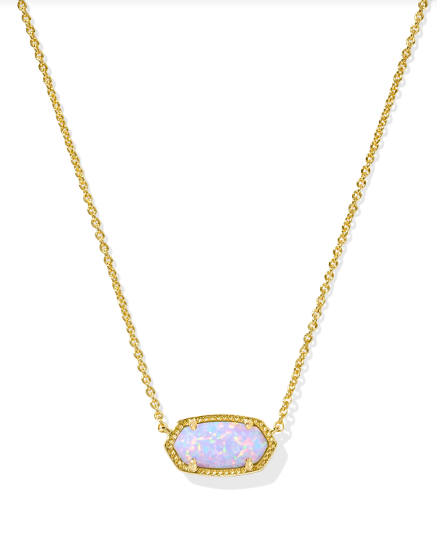 Elisa Necklace Gold Tone - Lilac Opal