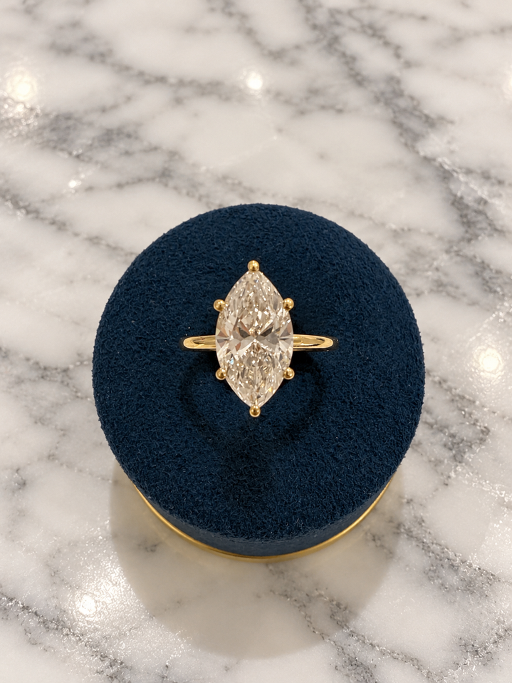 3.16cttw Lab Grown Marquise Engagement Ring-14KY 