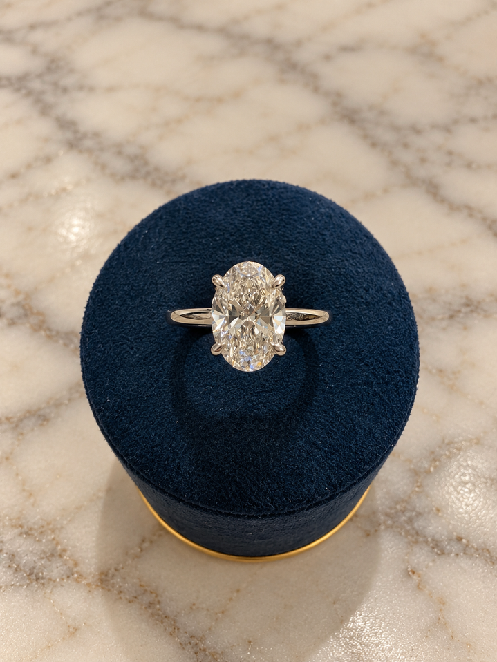 2.02cttw Lab Grown Oval Solitaire Engagement Ring-14KW