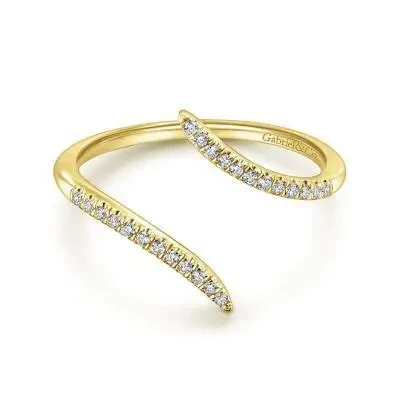 Yellow Gold Open Wrap Bypass Diamond Ring