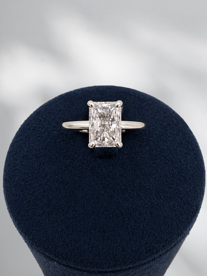 2.03cttw Lab Grown Radiant Solitaire Engagement Ring-14KW