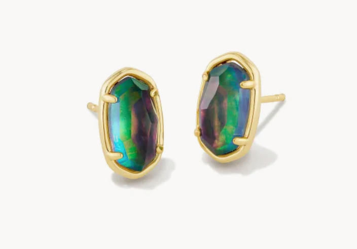 Grayson Stone Stud Earrings in Lilac Abalone