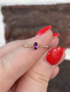 Amethyst and Diamond Stackable Ring- 14KR