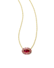 Elisa Crystal Frame Pendant Necklace in Raspberry Illusion- Gold Tone