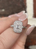 1.00cttw Emerald Cut Pave Diamond Ring- 14KW