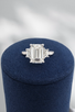 3.27cttw Lab Grown Emerald Cut Three Stone Engagement Ring-14KW
