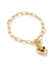 Penny Heart Chain Bracelet in Multi Mix- Gold Tone