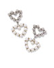 Ashton Pearl Heart Drop Earrings in White Pearl- Rhodium