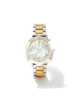 Dira 38mm Watch with Diamond Dial in Ivory MOP- Two Tone Metal