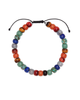 Cade Beaded Bracelet in Oxidized Silver + Rainbow Multi Mix- Medium