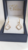 Diamond Square Open Frame Drop Earrings