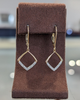 Diamond Square Open Frame Drop Earrings