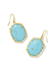 Daphne Drop Earrings in Variegated Turquoise- Gold Tone