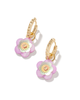 Deliah Huggie Earrings in Pastel Mix- Gold Tone