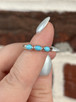 Three Stone Turquoise Ring- 14KW