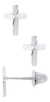 Children's Diamond Cut Cross Stud Earrings - Sterling Silver
