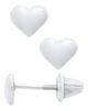 Puffy Heart Stud Earrings - Sterling Silver