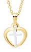 Children's Open Heart Cross Pendant Necklace - 14K Gold Filled