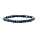Black Steel Disks Alternating with Genuine Lapis Lazuli & Blue Sodalite Stone Beads Bracelet