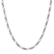 5.5mm Black Rhodium Plated Brushed Satin Finish Figaro Chain Necklace
