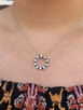 Sapphire and Diamond Circle Necklace- 14KW