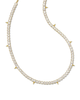 Jacqueline Tennis Necklace in White Crystal- Gold Tone