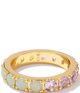 Chandler Band Ring in Green Lilac Mix- Gold Tone (Size 7)