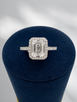 2.25cttw Lab Grown Emerald Cut Engagement Ring with Diamond Halo- 14KW