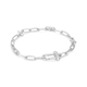 Silver Stud Link Charm Bracelet Connector (B048-03H)